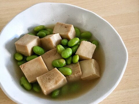 高野豆腐と枝豆の煮物